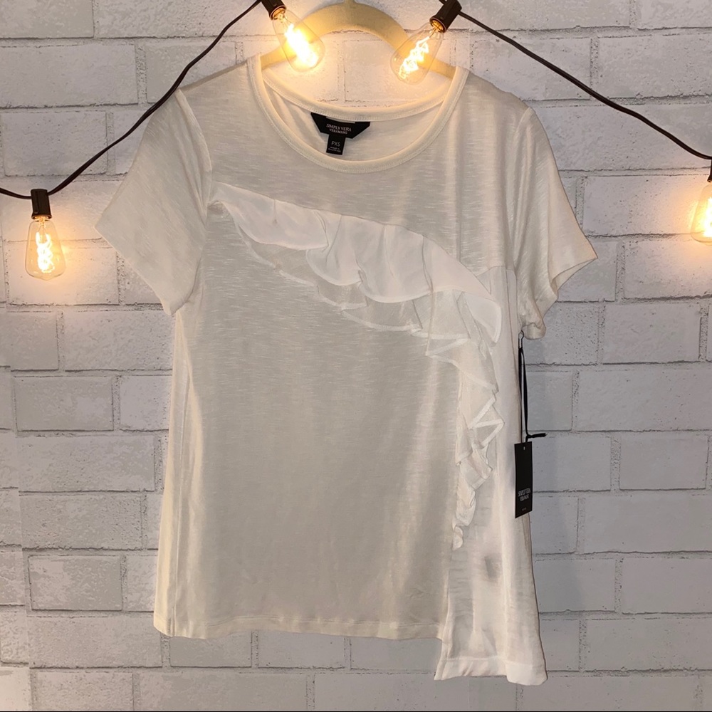 Simply Vera Vera Wang white ruffle t-shirt